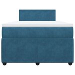 vidaXL Sommier à lattes de lit et matelas bleu 120x200 cm velours