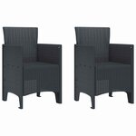 vidaXL Chaise de jardin 2 Pièces Anthracite 53 x 49 x 85 cm PP