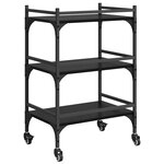 vidaXL Chariot de cuisine Chêne noir 50 x 35 x 75 5 cm