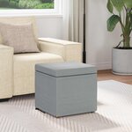 vidaXL Tabouret Gris clair 41 x 41 x 40 cm Tissu et bois stratifié