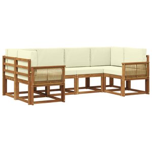 vidaXL Ensemble de canapés d'extérieur 6 pc Naturel et Crème