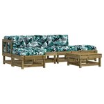 vidaXL Salon de jardin 6 Pièces avec coussins bois de pin imprégné