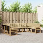 vidaXL Ensemble de canapés d'extérieur 9 Pièces Blanc et Beige