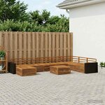 vidaXL Ensemble de canapés d'extérieur 9 Pièces Naturel