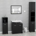 vidaXL Ensemble de meubles de salle de bain Noir Bois d'ingénierie