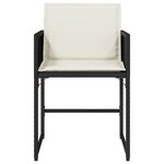 vidaXL Chaises de jardin lot de 4 avec coussins noir résine tressée