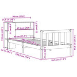 vidaXL Lit bibliothèque sans matelas 90x190 cm bois de pin massif