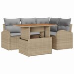 vidaXL Ensemble de canapé de jardin 5 Pièces beige et gris clair