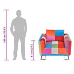 vidaXL Fauteuil cube avec design de patchwork Chrome Tissu