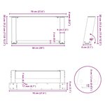 vidaXL Pieds de table basse en U  2 pièces  noir  70 x (30-31) cm  acier