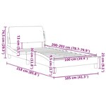 vidaXL Cadre de lit Dover gris foncé 100x203 cm tissu