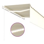 vidaXL Auvent automatique store capteur de vent et LED 3x2 5 m Crème