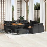 vidaXL Ensemble de canapé de jardin 13 Pièces Noir polyrotin