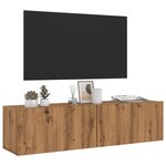 vidaXL Meuble TV mural chêne artisanal 120x30x30 cm bois d'ingénierie