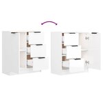 vidaXL Buffet Blanc brillant 60x30x70 cm Bois d'ingénierie