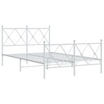vidaXL Cadre de lit métal avec tête de lit/pied de lit blanc 120x190cm