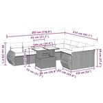 vidaXL Salon de jardin avec coussins 10 Pièces beige résine tressée