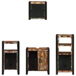 vidaXL Ensemble de mobilier de salle de bain avec étagère avec stockage avec porte 4 Pièces