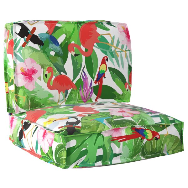vidaXL Set de coussins de palette Floral 2 Pièces Jungle tropicale