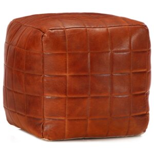 vidaXL Pouf 40 x 40 x 40 cm Brun roux Cuir véritable de chèvre