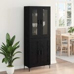 vidaXL Haut Armoire 2 Pièces Chêne noir Bois d'ingénierie