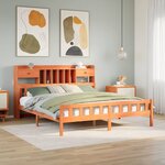 vidaXL Lit bibliothèque sans matelas cire marron 180x200 cm pin massif