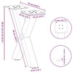 vidaXL Pieds de table basse en forme de X  2 pièces  acier naturel  37 x (30-31) cm