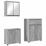 vidaXL Ensemble de mobilier de salle de bain 3 Pièces Gris Sonoma
