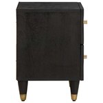 vidaXL Cabinet de chevet Noir 40 x 33 x 46 cm Bois de mangue massif