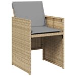 vidaXL Chaises de jardin avec coussins lot de 4 mélange beige