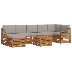 vidaXL Ensemble de canapés d'extérieur 8 Pièces Gris Naturel et Clair
