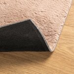 vidaXL Tapis HUARTE à poils courts doux lavable rouge clair 160x160 cm