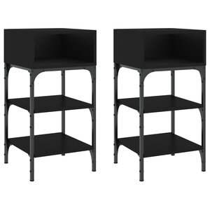 vidaXL Tables de chevet 2 Pièces noir 35x34 5x70 cm bois d'ingénierie
