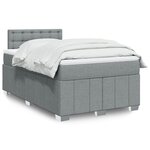 vidaXL Sommier à lattes de lit et matelas gris clair 120x190 cm tissu