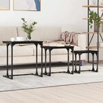 vidaXL Table basse gigogne 3 Pièces Chêne noir 50.5 x 35 x 53 cm
