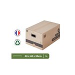 Pack and Move - Lot 60 cartons déménagement M - 60 x 40 x 30 cm - Poignées renforcées - 3 adhésifs offerts