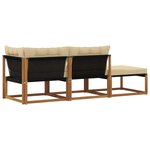 vidaXL Unités de sofa sectionnel d'extérieur 3 Pièce Naturel