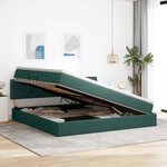 vidaXL Lit de rangement LED avec matelas Vert foncé 200 x 200 cm