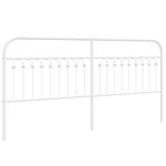 vidaXL Tête de lit métal blanc 200 cm