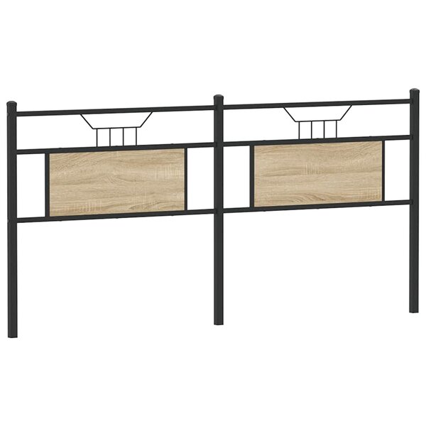vidaXL Tête de lit chêne sonoma 160 cm bois d'ingénierie et acier