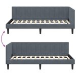 vidaXL Cadre de lit d'angle Gris foncé 90 x 190 cm Velours