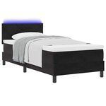 vidaXL Lit à ressort LED avec matelas Noir 100 x 200 cm Velours