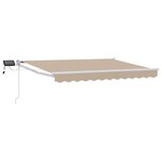 vidaXL Store rétractable manuel avec LEDs Beige et blanc 3 5 x 2 5 m