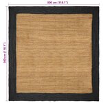 vidaXL Tapis de surface Gris foncé 300 x 300 cm Jute