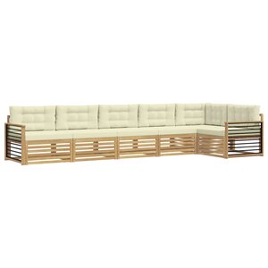 vidaXL Ensemble de canapés d'extérieur 6 pc Blanc et crème Polyester