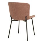 2 chaises de salle à manger rouille en polyester bouclé avec pieds noirs