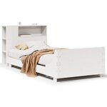 vidaXL Cadre de lit sans matelas blanc 90x200 cm bois de pin massif