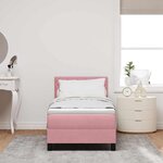 vidaXL Lit à ressorts avec matelas avec matelas Rose 80 x 200 cm tissu