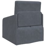 vidaXL Canapé-lit de sol 2-en-1 gris foncé 65x80x83 cm en velours