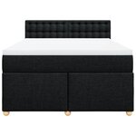vidaXL Sommier à lattes de lit avec matelas Noir 160x200 cm Tissu